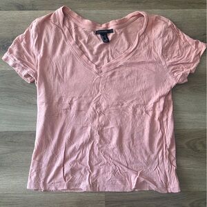 Forever 21 Woman’s Blush Pink V-Neck Tee – Size S- Like New